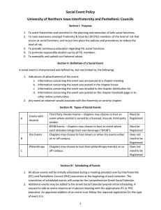 Social Event Policy University of Northern Iowa Interfraternity and Panhellenic Councils