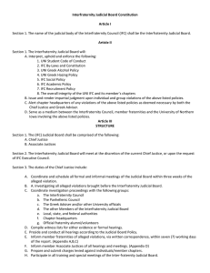 Interfraternity Judicial Board Constitution Article I