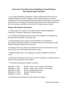 University of Northern Iowa Panhellenic Council Primary  Recruitment Rules Fall 2016 