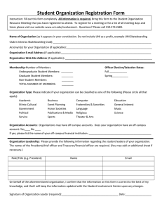 Student Organization Registration Form 