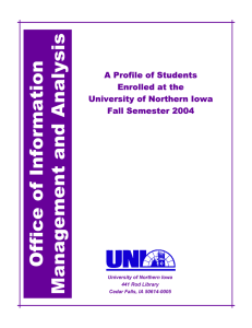 Office of Information Management and Analysis A Profile of Students Enrolled at the