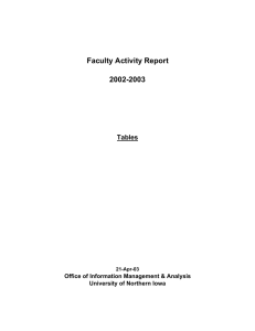 Faculty Activity Report 2002-2003 Tables Office of Information Management &amp; Analysis