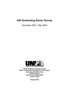 UNI Graduating Senior Survey December 2002 - May 2003