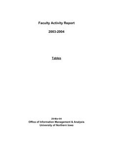 Faculty Activity Report 2003-2004 Tables