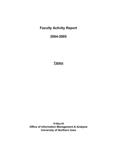 Faculty Activity Report 2004-2005 Tables Office of Information Management &amp; Analysis