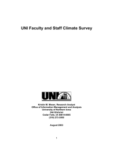 UNI Faculty and Staff Climate Survey
