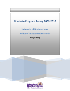 Graduate Program Survey 2009-2010 University of Northern Iowa Office of Institutional Research