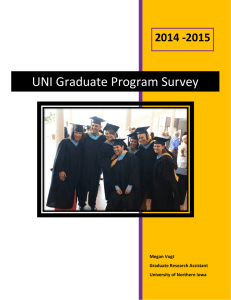 UNI Graduate Program Survey 2014 -2015  Megan Vogt