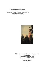 UNI Student Climate Survey Spring Semester 2001