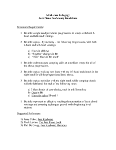 M.M. Jazz Pedagogy Jazz Piano Proficiency Guidelines Minimum Requirements: