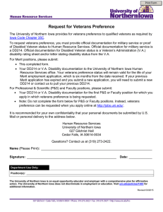 Request for Veterans Preference