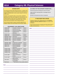 Category 4B: Physical Sciences ADVISING NOTES