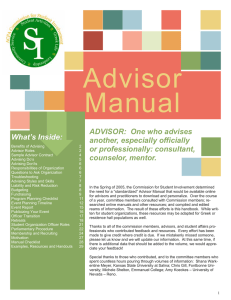 Advisor Manual