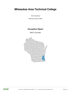Milwaukee Area Technical College Occupation Report MATC Counties