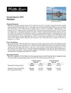 Second Quarter 2015 Highlights Financial Summary
