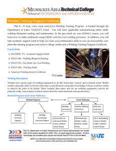 Welding Training Program Certificate