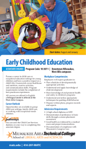 Early Childhood Education ASSOCIATE DEGREE Start dates: