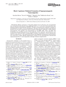 Block Copolymer-Mediated Formation of Superparamagnetic Nanocomposites Sanchita Biswas, Kevin D. Belfield,*