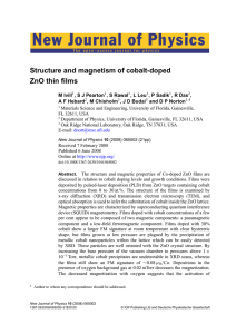 New Journal of Physics Structure and magnetism of cobalt-doped ZnO thin films