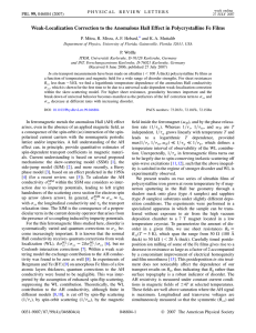 Weak-Localization Correction to the Anomalous Hall Effect in Polycrystalline Fe... P. Mitra, R. Misra, A. F. Hebard, and K. A. Muttalib