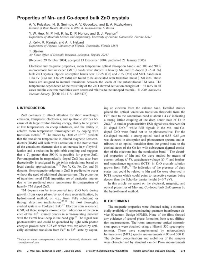 Properties of Mn and Codoped bulk ZnO crystals
