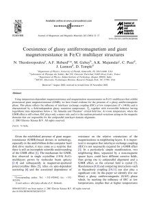 Coexistence of glassy antiferromagnetism and giant magnetoresistance in Fe/Cr multilayer structures N.Theodoropoulou