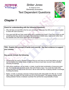 Striker Jones Text Dependent Questions Chapter 1 Elementary Economics
