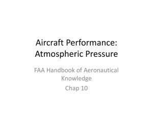 Aircraft Performance: Atmospheric Pressure FAA Handbook of Aeronautical Knowledge