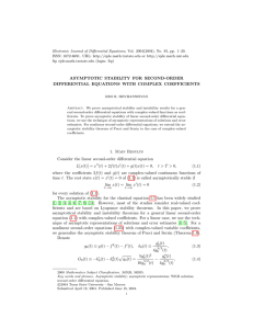 Electronic Journal of Differential Equations, Vol. 2004(2004), No. 85, pp.... ISSN: 1072-6691. URL:  or