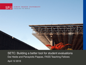 SETC: Building a better tool for student evaluations April 12 2016