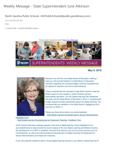 Weekly Message + State Superintendent June Atkinson Lynda Fuller &lt;&gt;;