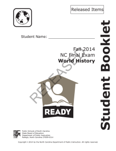 RELEASED Student Booklet Fall 2014 NC Final Exam
