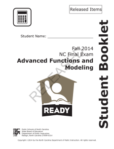 RELEASED Student Booklet Advanced Functions and Modeling
