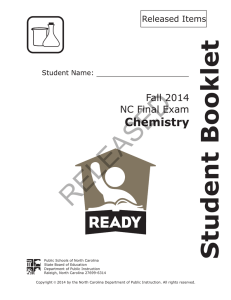 RELEASED Student Booklet Chemistry Fall 2014