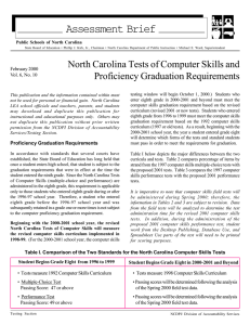 Assessment Brief Public Schools of North Carolina