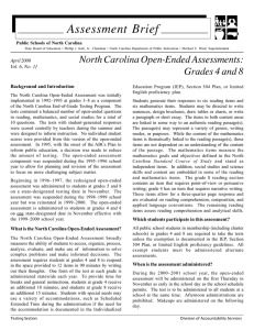 Assessment  Brief Public Schools of North Carolina