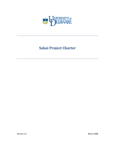 Sakai Project Charter     Version 1.0 