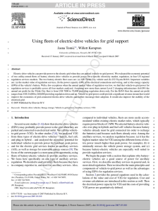 ARTICLE IN PRESS Using fleets of electric-drive vehicles for grid support