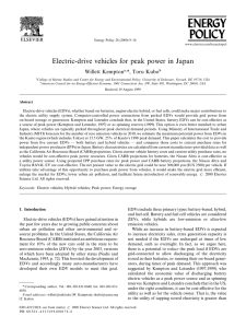 Electric-drive vehicles for peak power in Japan * Willett Kempton