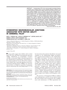 ABSTRACT: Cerebral palsy (CP) is the most prevalent neurologic disease