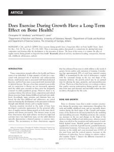 Does Exercise During Growth Have a Long-Term Effect on Bone Health? ARTICLE