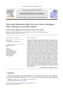 Human Movement Science when reaching to uncertain targets?