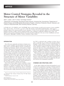 Motor Control Strategies Revealed in the Structure of Motor Variability ARTICLE