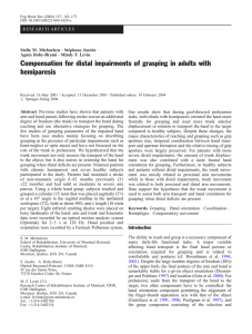 Compensation for distal impairments of grasping in adults with hemiparesis