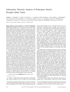 Information Theoretic Analysis of Pulmonary Stretch Receptor Spike Trains