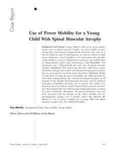 Report Case Use of Power Mobility for a Young