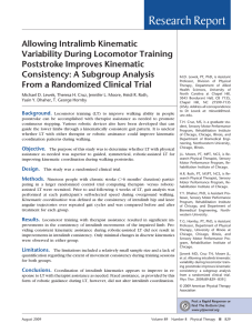 Allowing Intralimb Kinematic Variability During Locomotor Training Poststroke Improves Kinematic