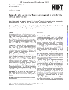 Progenitor cells and vascular function are impaired in patients with