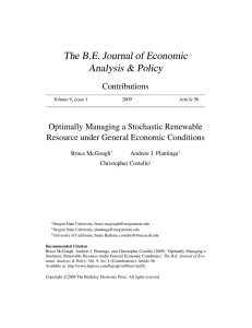 The B.E. Journal of Economic Analysis &amp; Policy Contributions