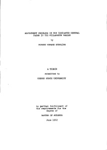 ADJUSTMENT PROBLEMS ON NON IRRIGATED GENERAL FARMS IN THE WILLAMETTE VALLEY by